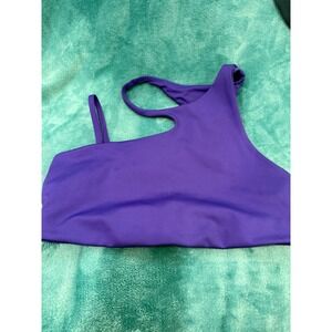 Peloton Endurance LT High Neck Cut Away Bra Purple Asymmetrical Sports Bra M NEW